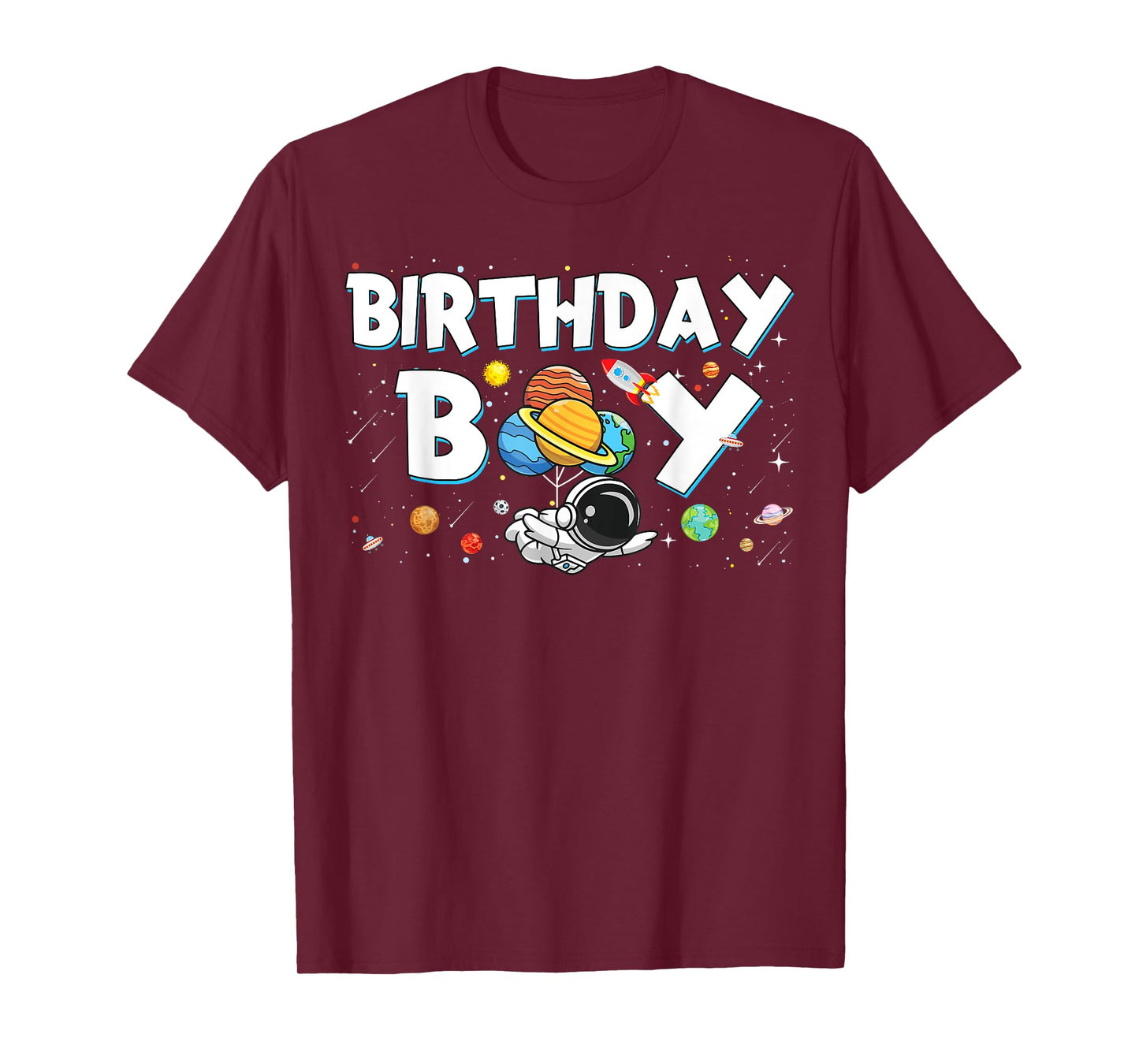 Birthday Boy Funny Astronaut Space Family Planets T-Shirt