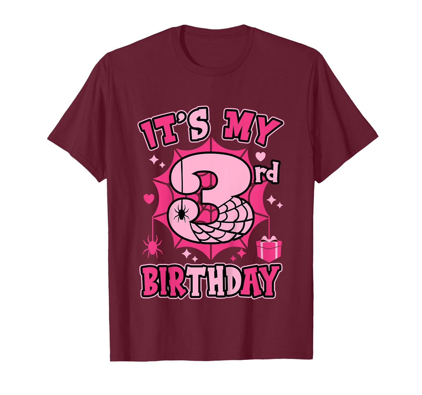 Kids It's My 3rd Birthday Spider Girl Costume Party 3 Year Old T-Shirt