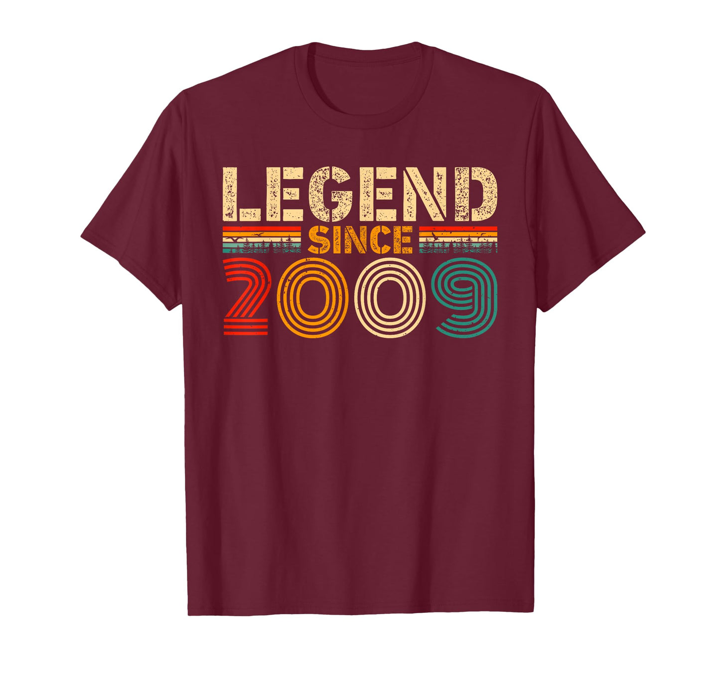 Legend Since 2009 Vintage Birthday Year 2009 Men Women Retro T-Shirt