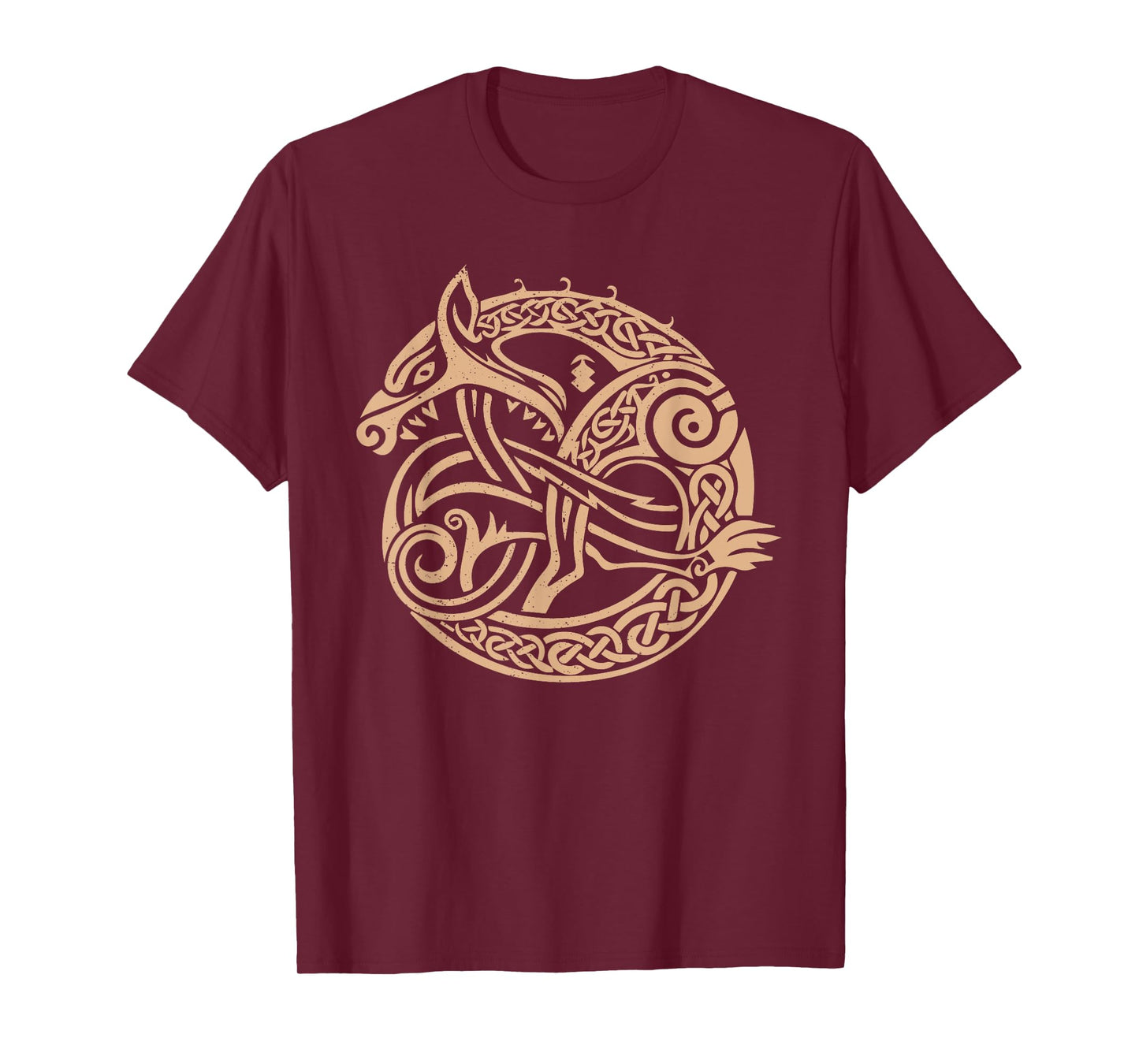 Nordic Tribal Fenrir the Wolf Viking Symbol Beige T-Shirt