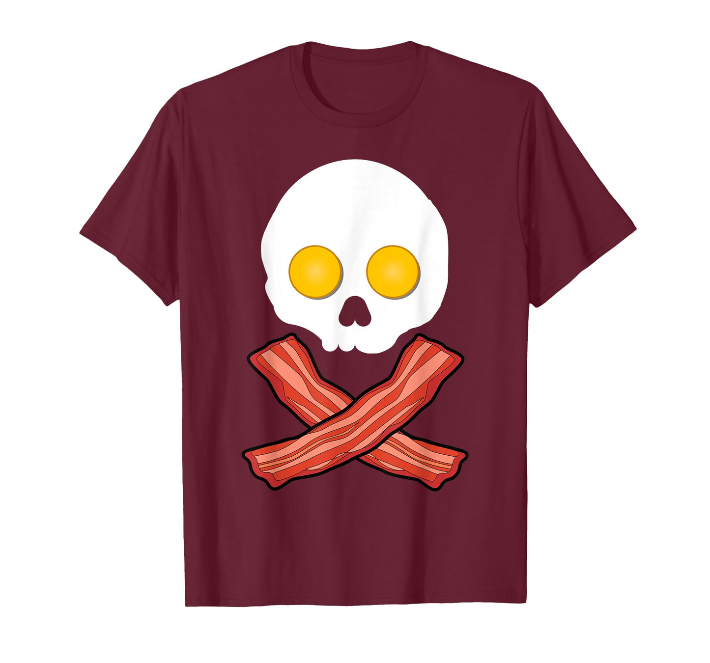 Bacon and Eggs Skull Crossbones & Funny Fried Breakfast T-Shirt