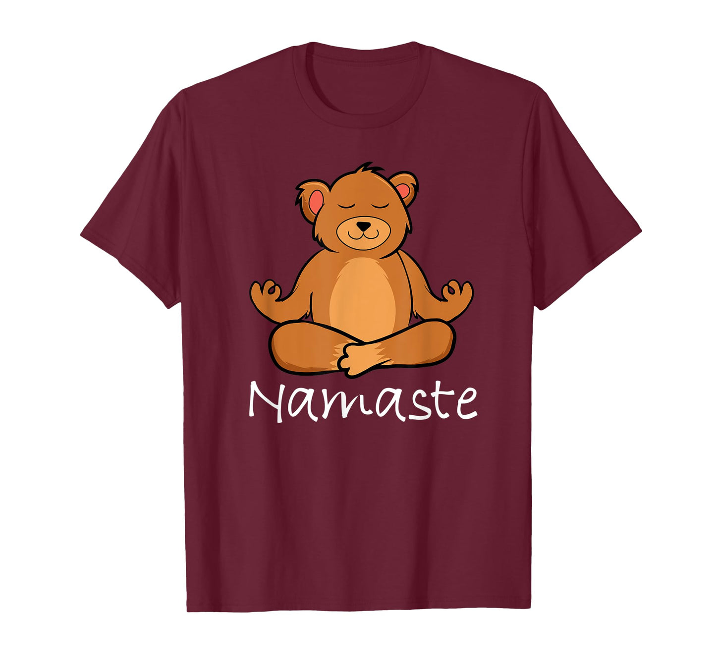 Adorable Cartoon Bear In Yoga Pose Or Meditating Namaste T-Shirt
