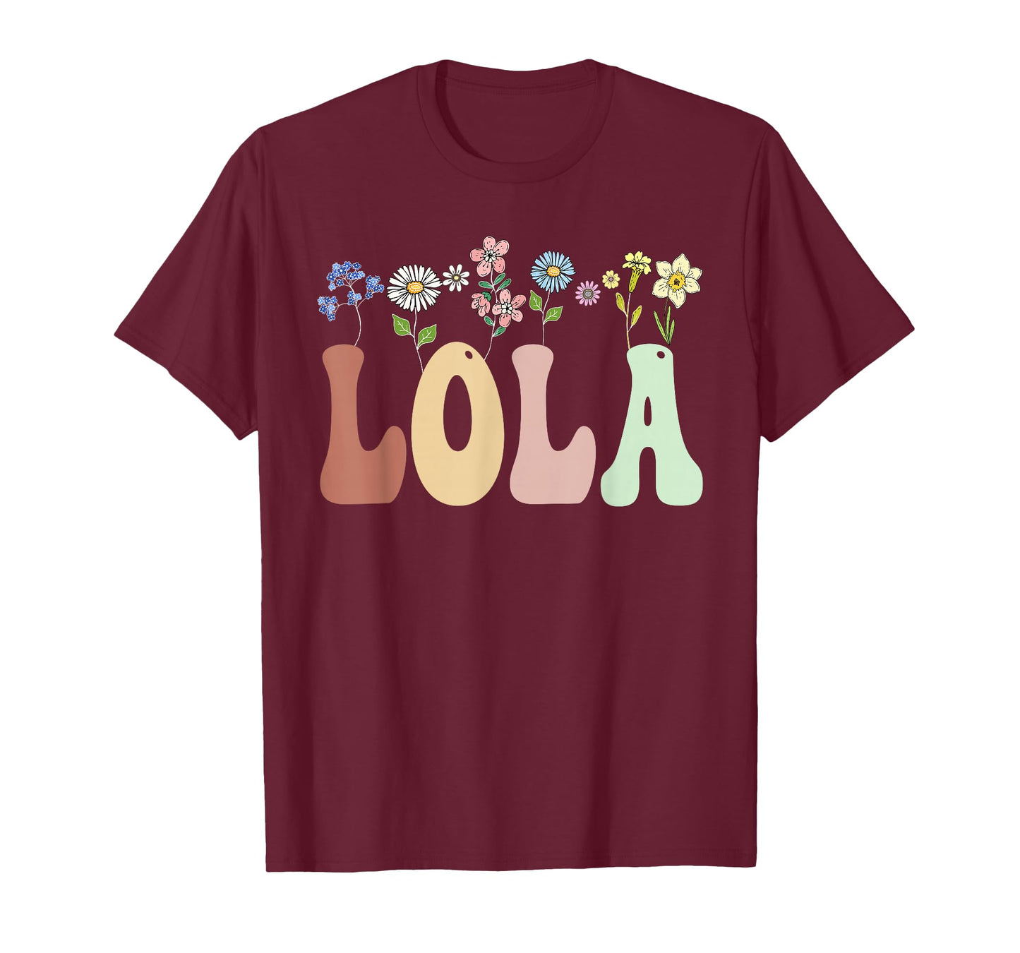 Lola Gifts Women Wildflower Floral Design Lola T-Shirt