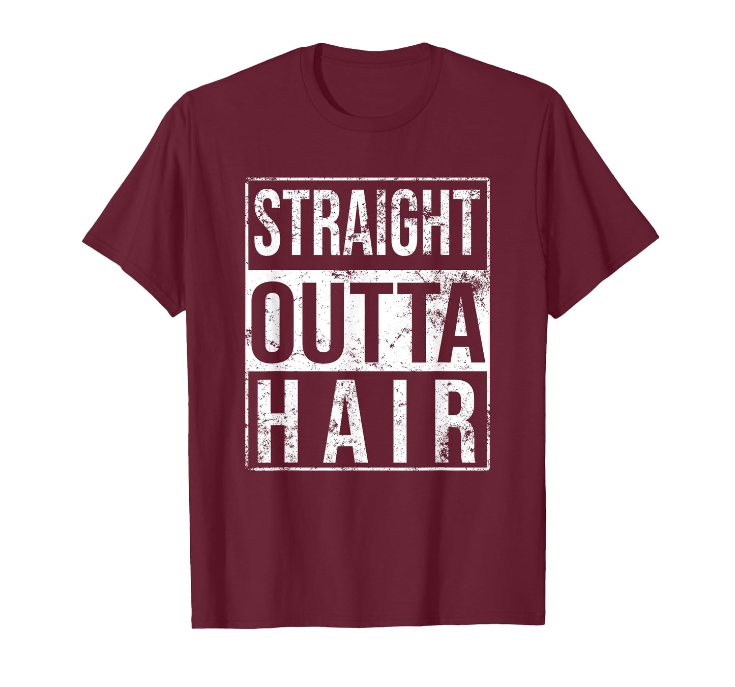 Straight Outta Hair Bald Man Funny Hair Loss T-Shirt