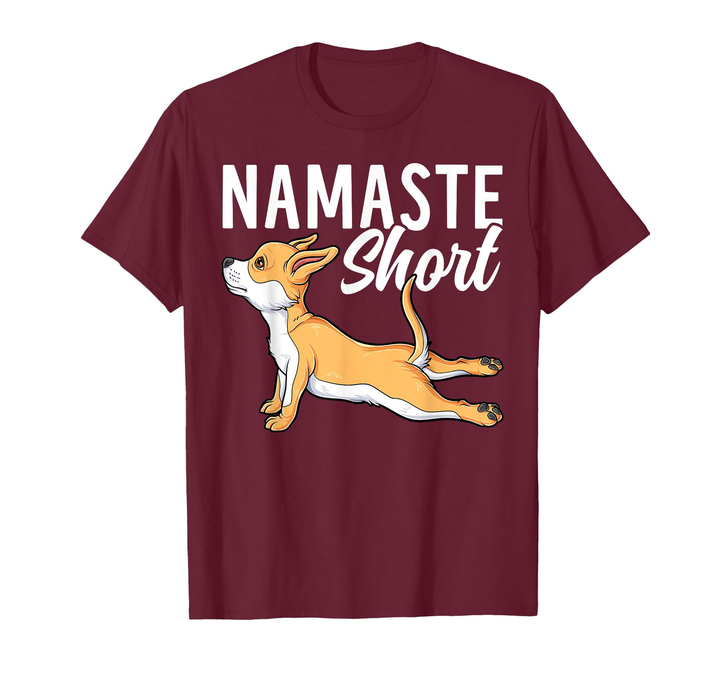 Namaste Short Funny Chihuahua Dog Lover Yoga Pose T-Shirt