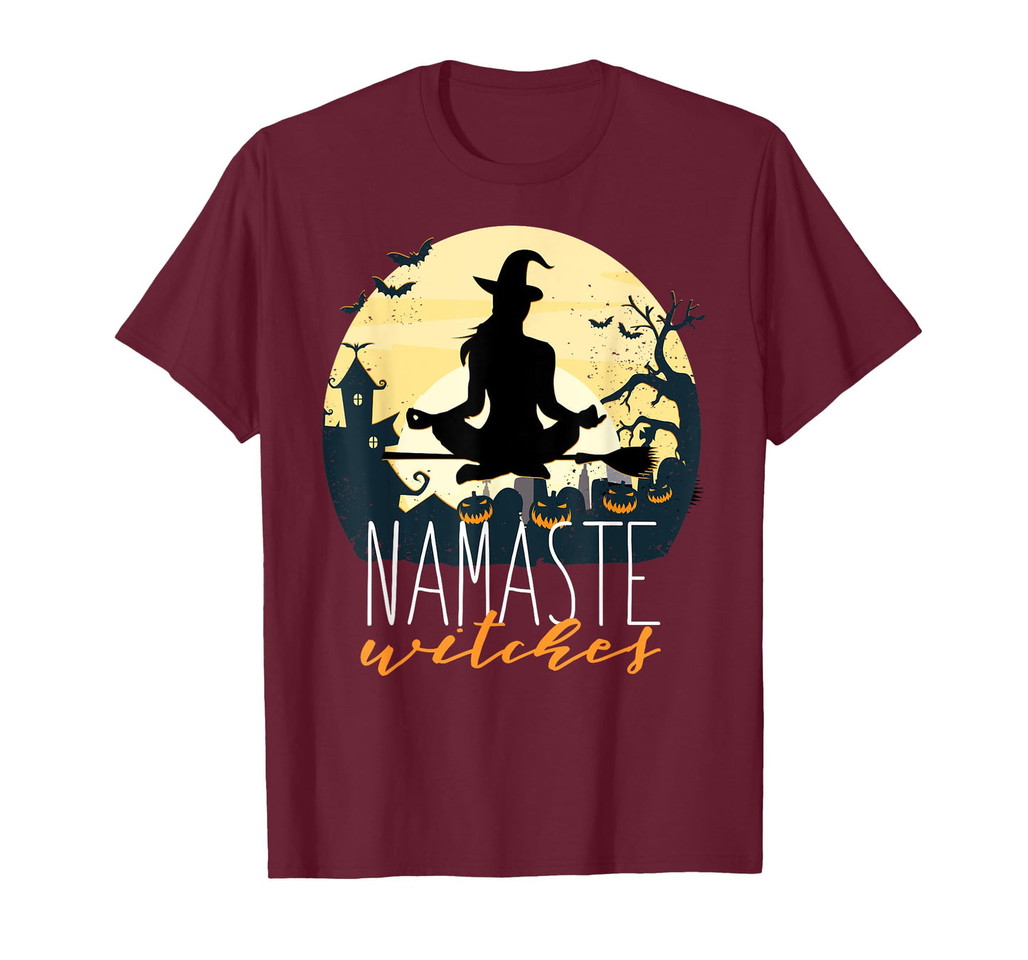 NAMASTE WITCHES Halloween Funny Yoga Witch Meme T-Shirt