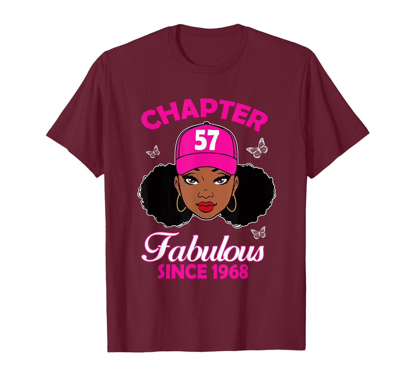 Chapter 57 Fabulous Since 1968 Black Women 57th Birthday T-Shirt