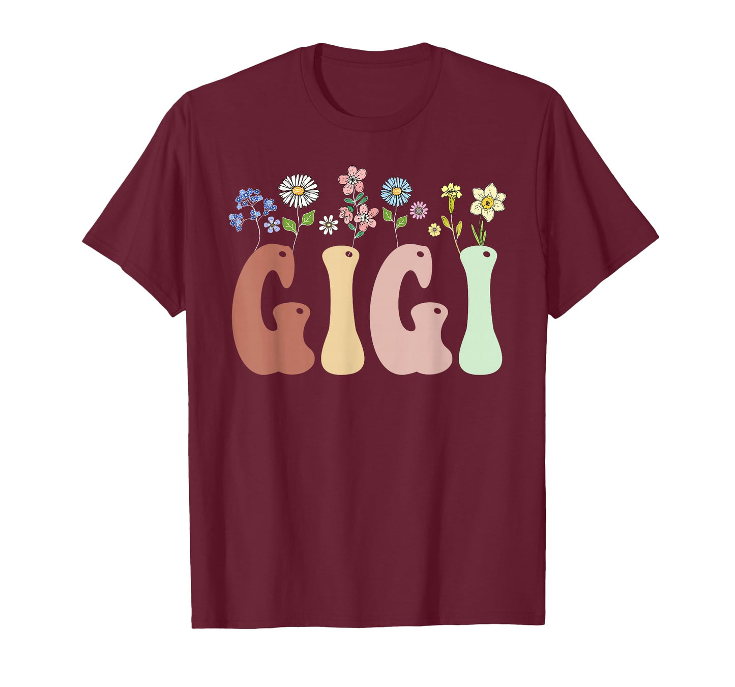Gigi Gifts Women Wildflower Floral Design Gigi T-Shirt