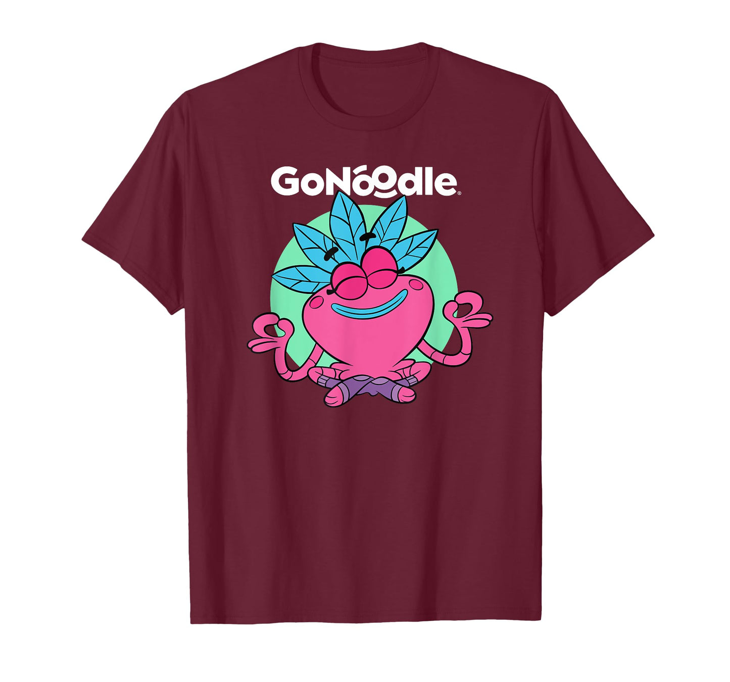 GoNoodle Om Petalhead Champ T-Shirt - Unisex-Adults & Kids - Black - Small - Short Sleeve - Classic Fit - Cotton & Polyester - Modern Classic - Stylish - Dancing & Running - All Seasons