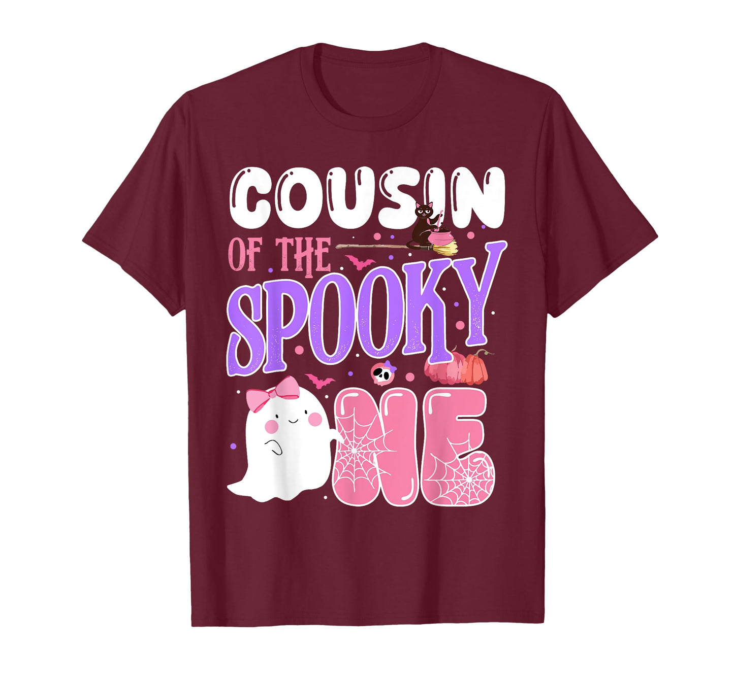 Cousin Of The Spooky One 1st Birthday Halloween Pink Ghost T-Shirt