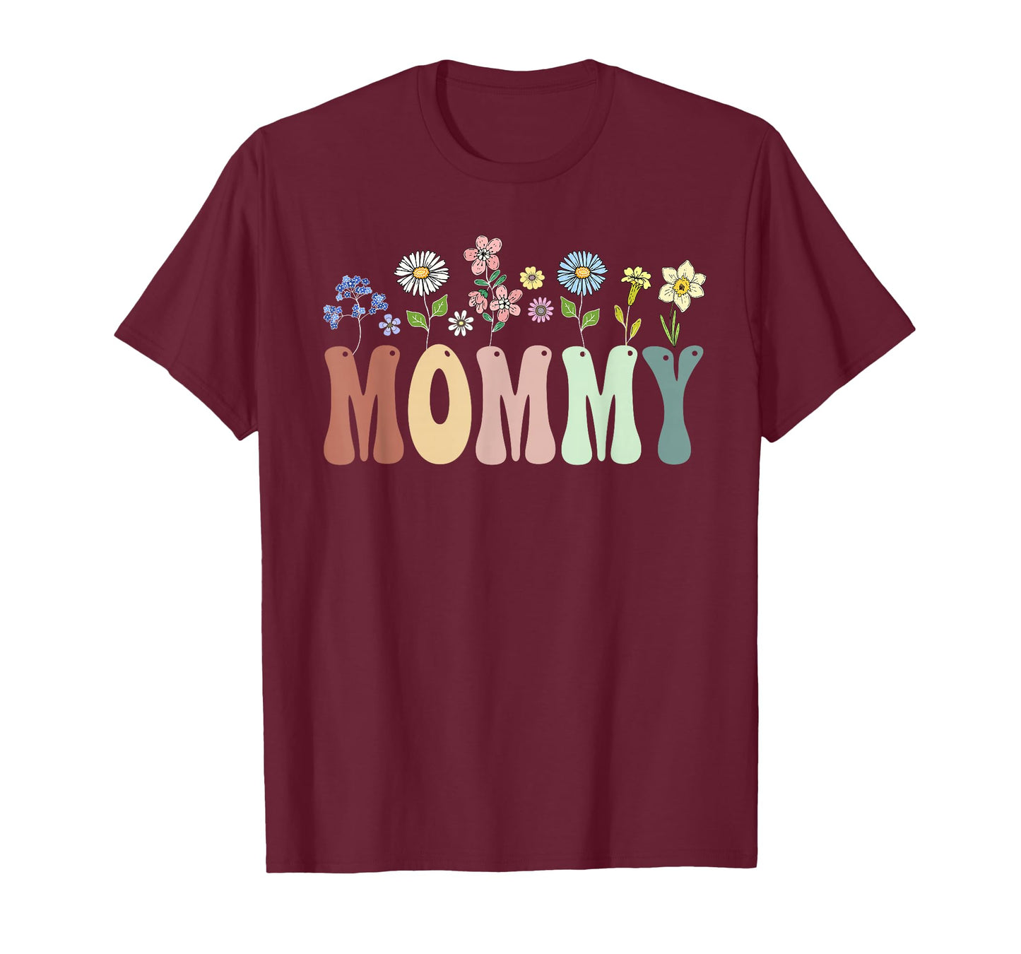 Mommy Gifts Women Wildflower Floral Design Mommy T-Shirt