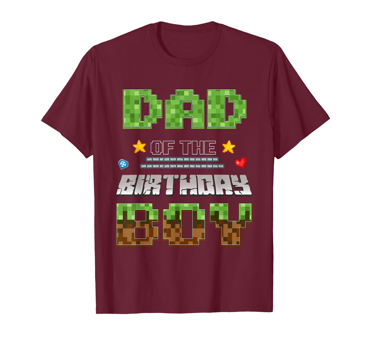 Dad of The Birthday Boy Video Gamer Pixel Birthday Party T-Shirt
