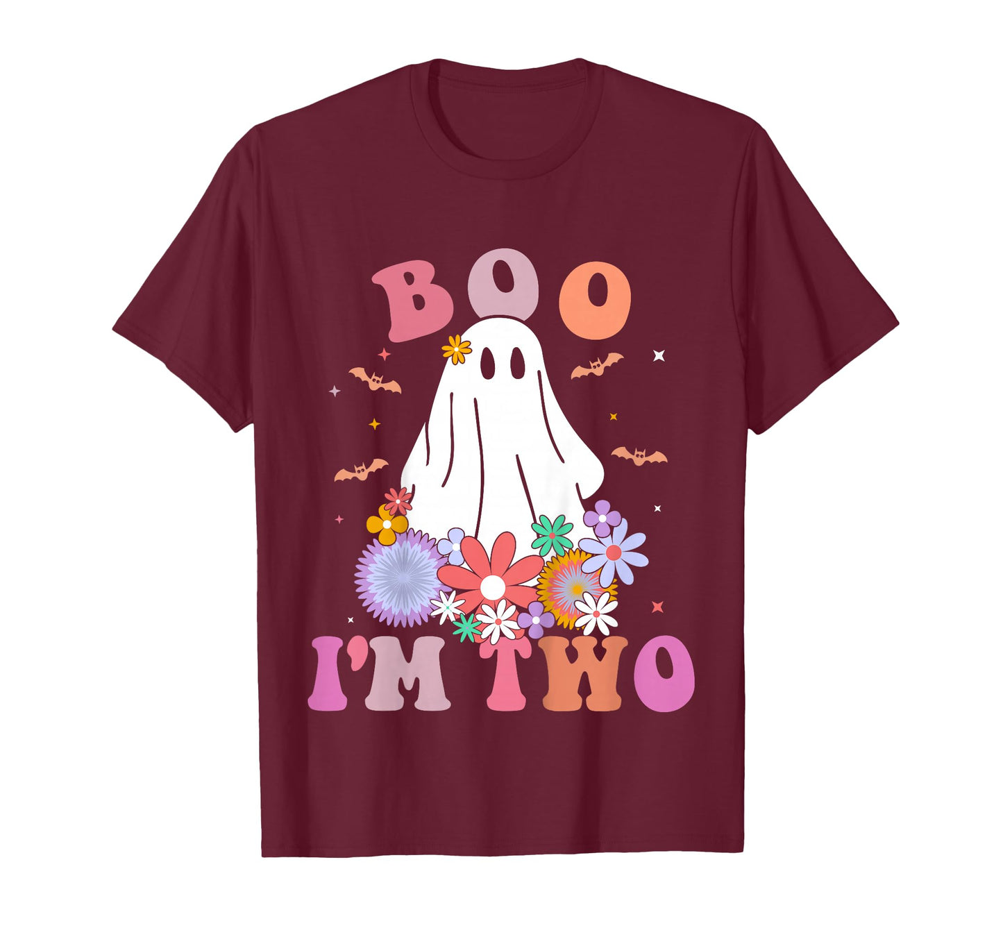 Kids Ghost Boo I'm Two Yr 2nd Birthday Kids Halloween Toddler T-Shirt