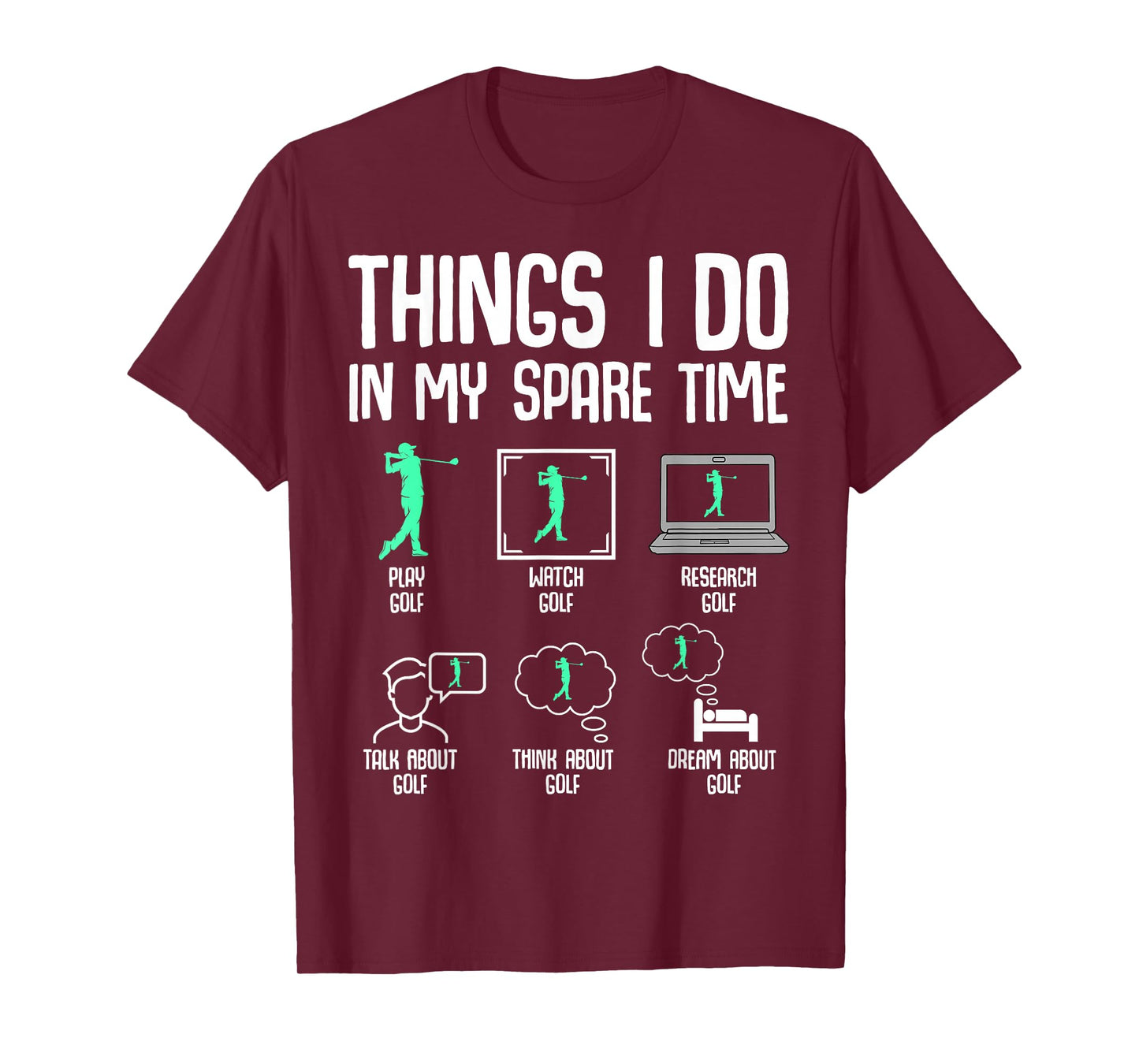 Golf Things I Do In My Spare Time Golfer Kids Boys Men T-Shirt