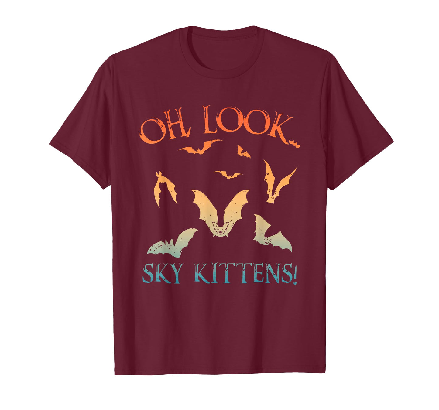 Funny Bat Art For Men Women Kids Sky Kitten Bat Lovers T-Shirt