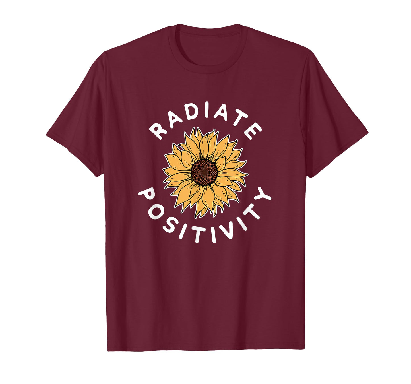 Radiate Positivity Sunflower Positive Quote Yoga Meditation T-Shirt