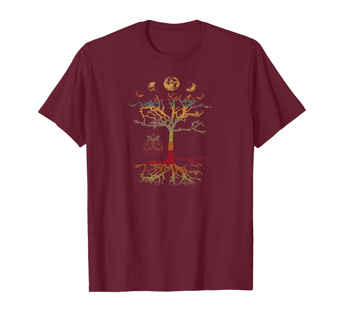 Phases of the Moon Tree of Life Retro Hippie T-Shirt