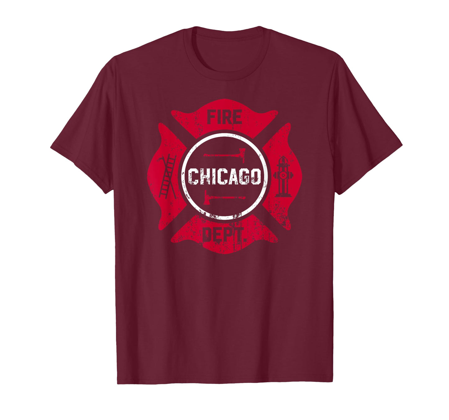 Fire Department Chicago Volunteer Firefighter Tee Fireman T-Shirt