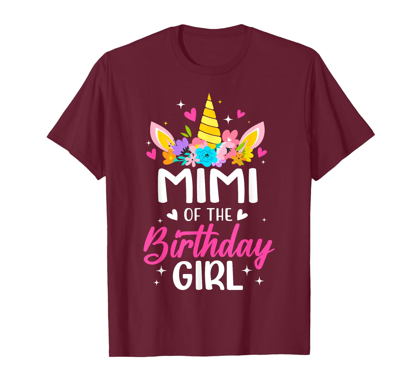 Mimi Of The Birthday Girl Unicorn Bday Party Family T-Shirt