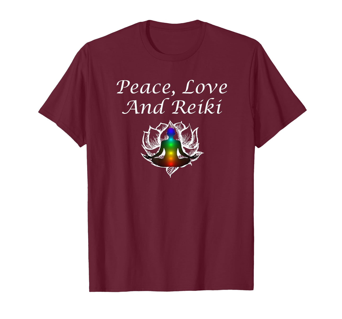 Wrinkled Hippie Peace Love And Reiki Lotus Meditation Chakra Gift T-Shirt