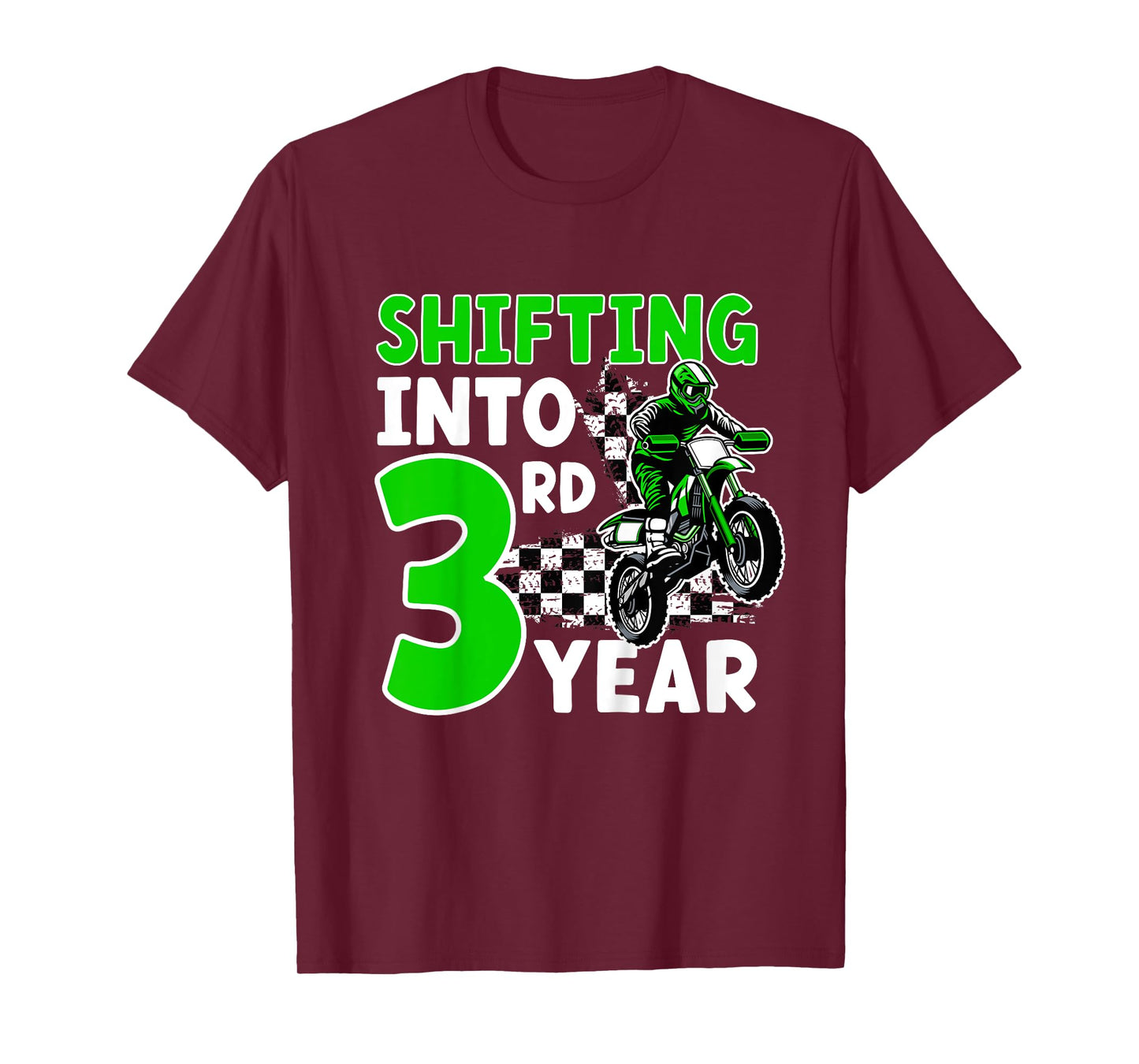 Kids 3rd Dirt Bike Birthday Party 3 Year Old Dirt Biker T-Shirt