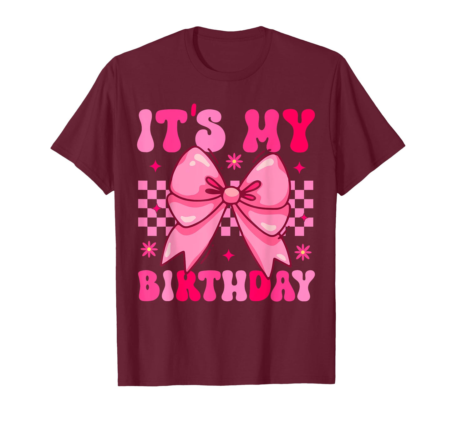 Groovy It's My Birthday Girls Women Teens Coquette Bow Bday T-Shirt