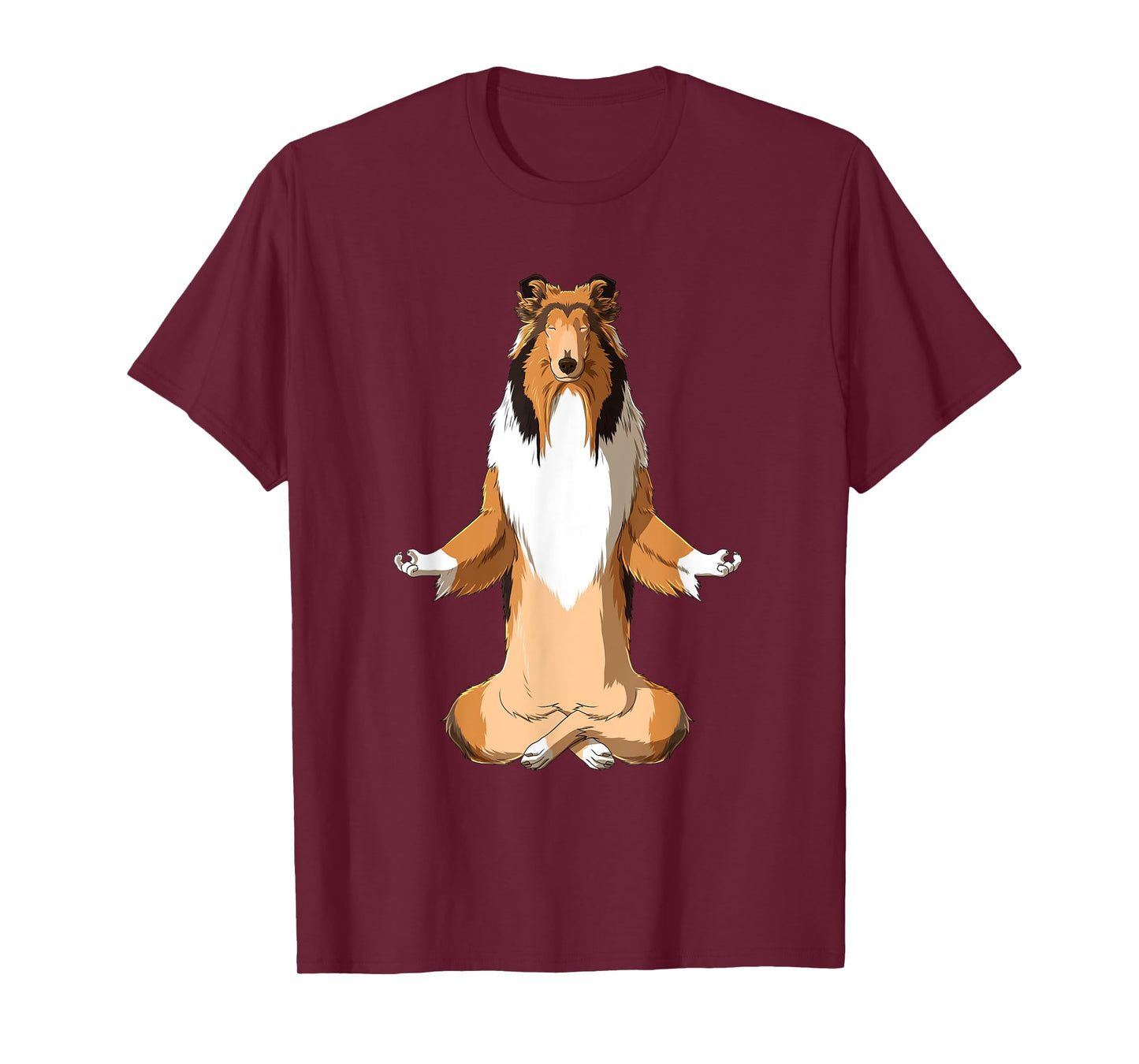 Yoga Collie Dog Long Hair Collie Men Women Girls Kids T-Shirt
