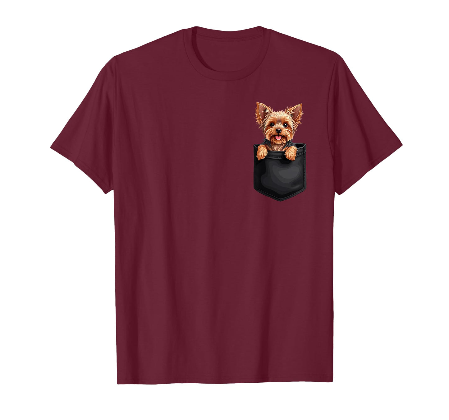 Puppy Yorkshire Terrier in Your Pocket Peeking Dogs Lover T-Shirt