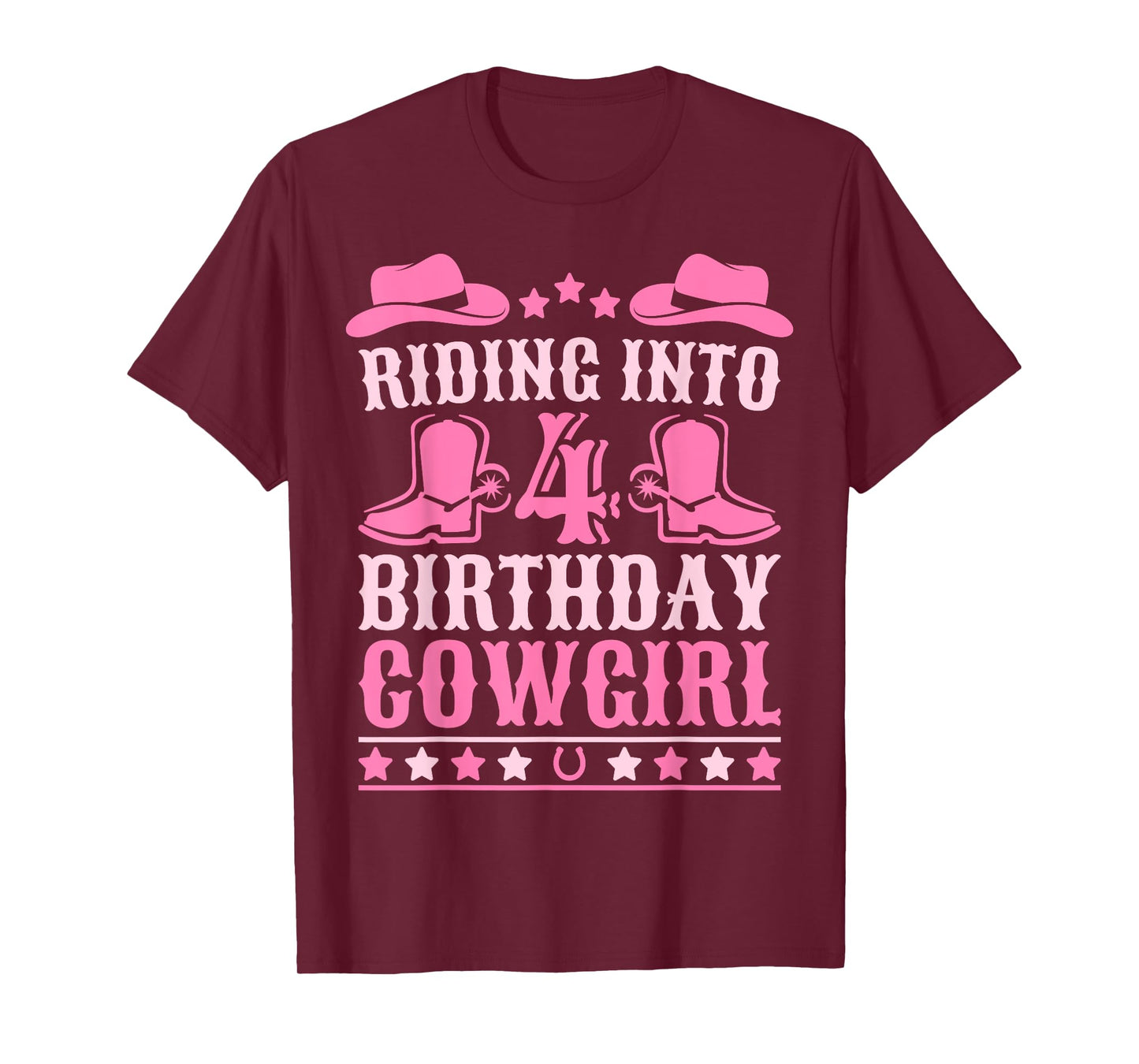 4yr Birthday Cowgirl Outfit 4 Year Old Girl 4th Birthday T-Shirt