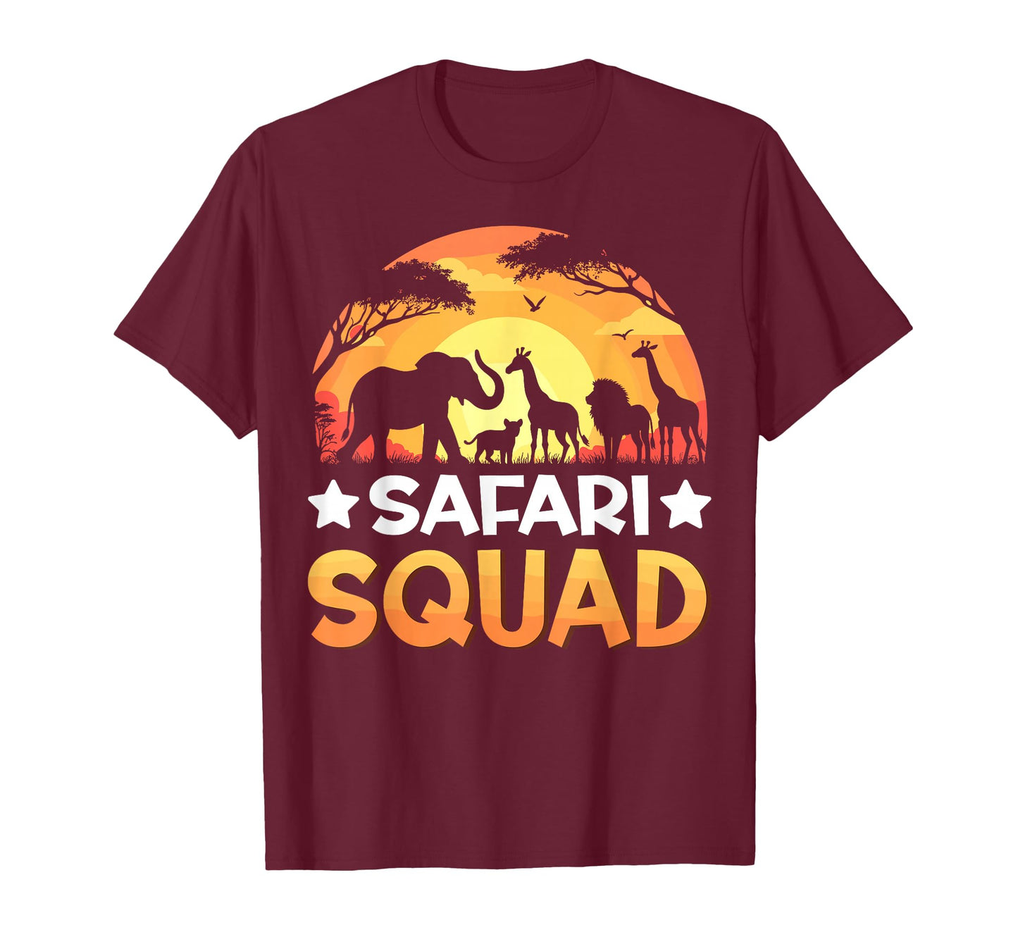 Safari Squad Safari Animals Sunset Wildlife Matching Zoo T-Shirt