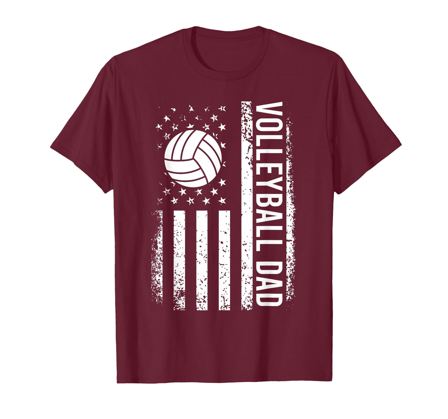 Vintage Volleyball Dad USA Flag Retro Fathers Day Daddy Papa T-Shirt