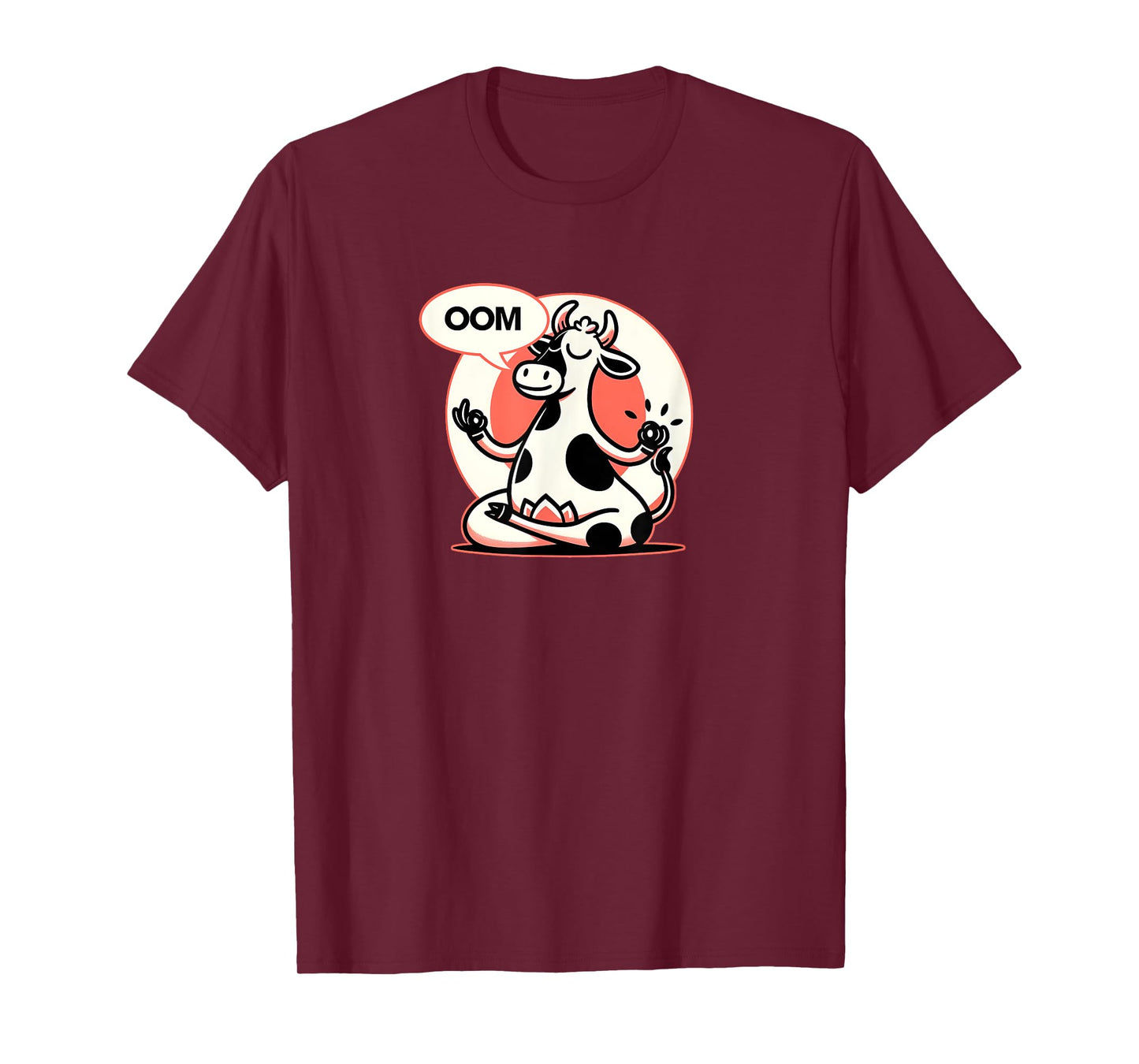 Funny Cow Namaste Yoga Lotus Position Yoga Cow T-Shirt