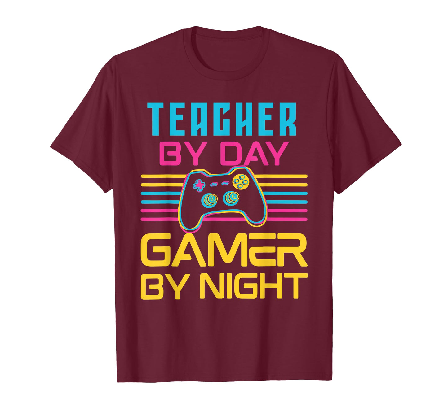 Teacher By Day Gamer By Night Meme For Video Games Lover T-Shirt