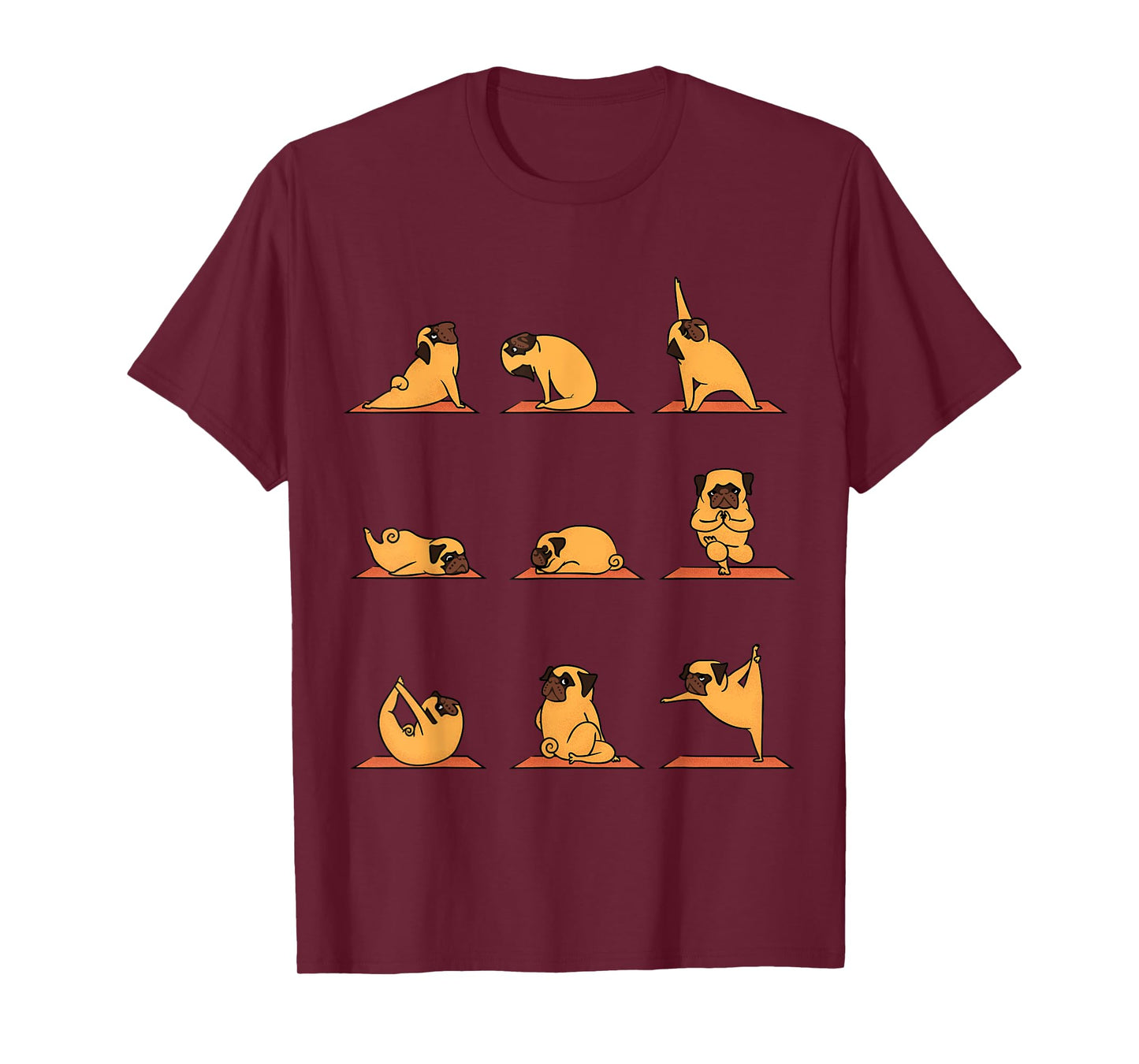 Yoga Puppy Yoga Pug Poses and Meditation Funny Pug Gift T-Shirt