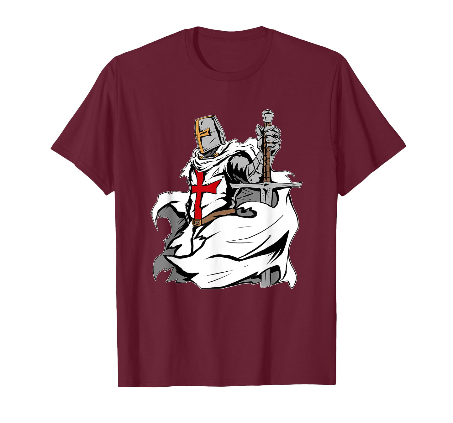 Christian Templar Knights Costume, Rosary Crusader Warrior T-Shirt