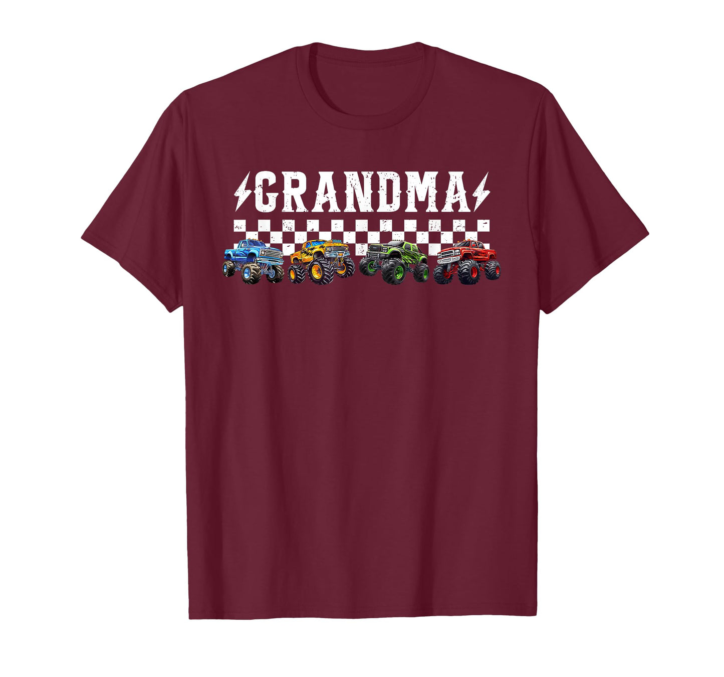 Grandma Retro Monster Truck Family Crew Birthday Matching T-Shirt