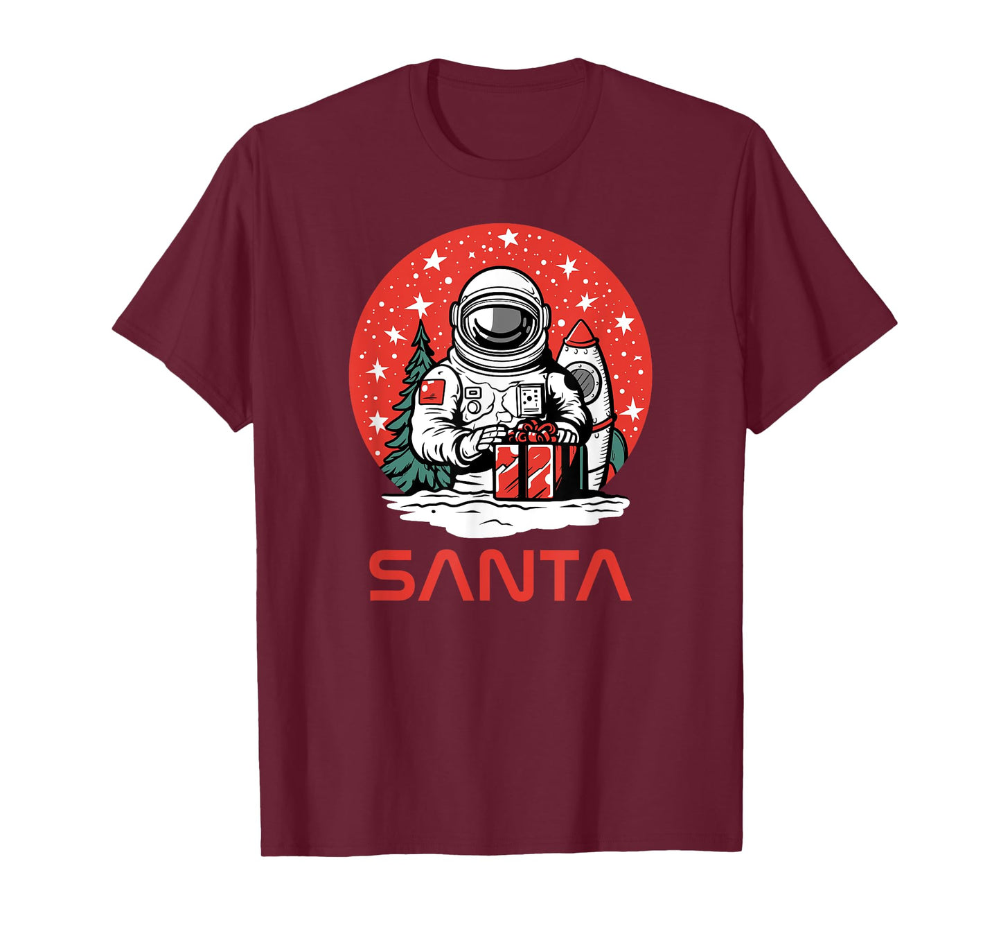 Space Santa Claus Astronaut Cosmos Presents Cool Christmas T-Shirt