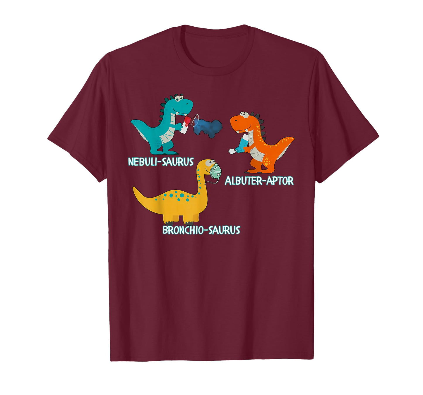 Dinosaur Pediatric Respiratory Therapy PEDS PICU RRT Crew T-Shirt