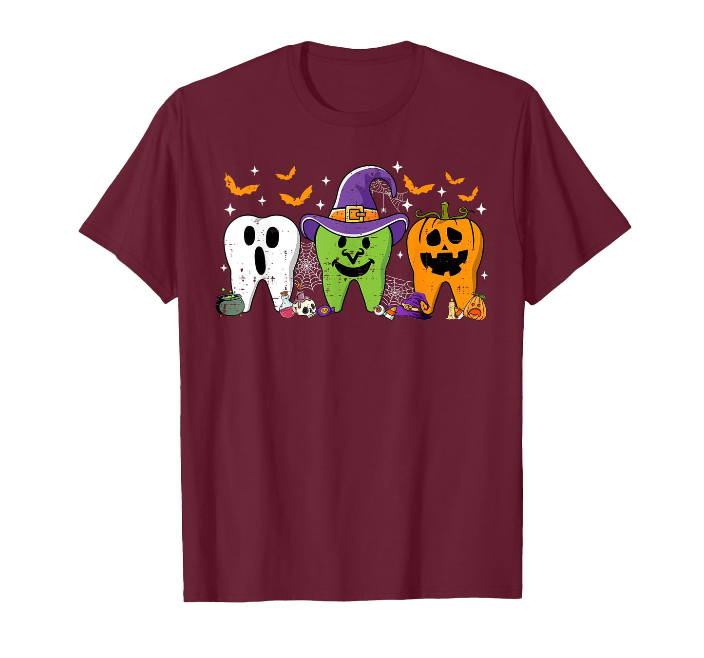 Cute Dental Halloween Dentist Teeth Ghost Pumpkin Witch T-Shirt