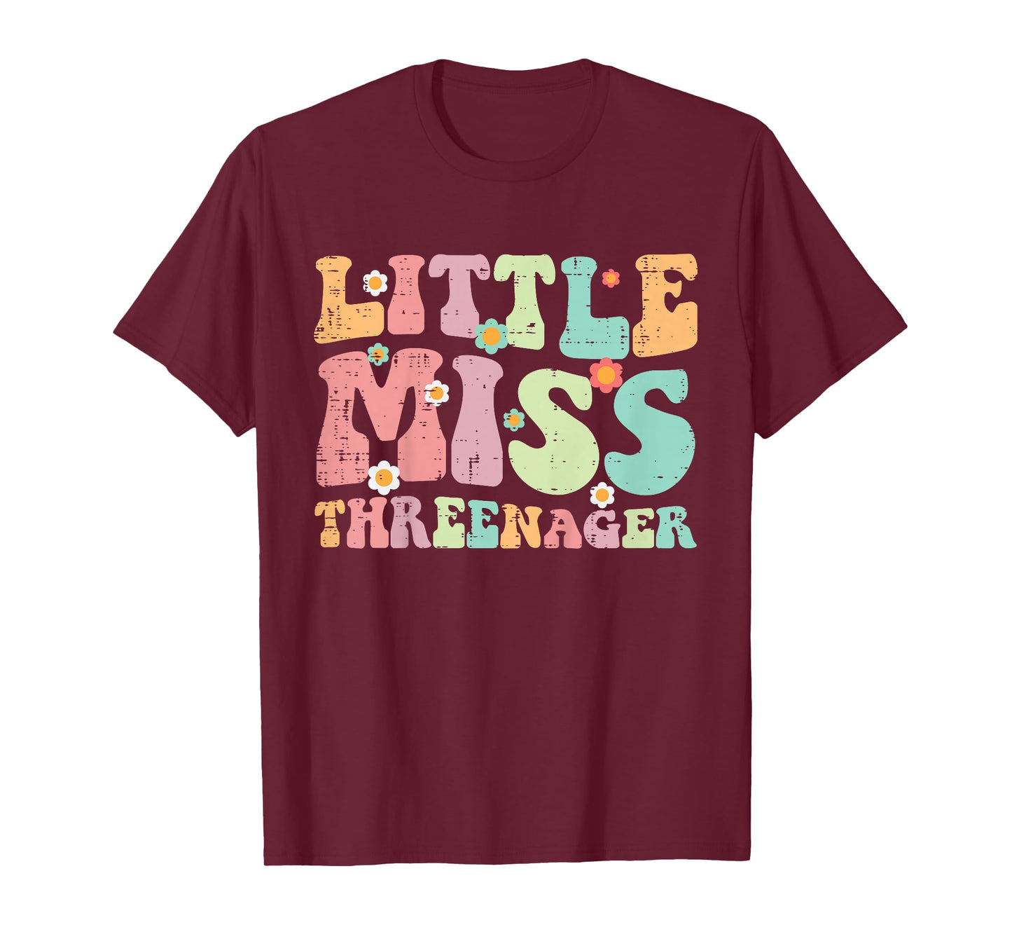 3rd Birthday Little Miss Threenager 3 Year Old Bday Girls T-Shirt
