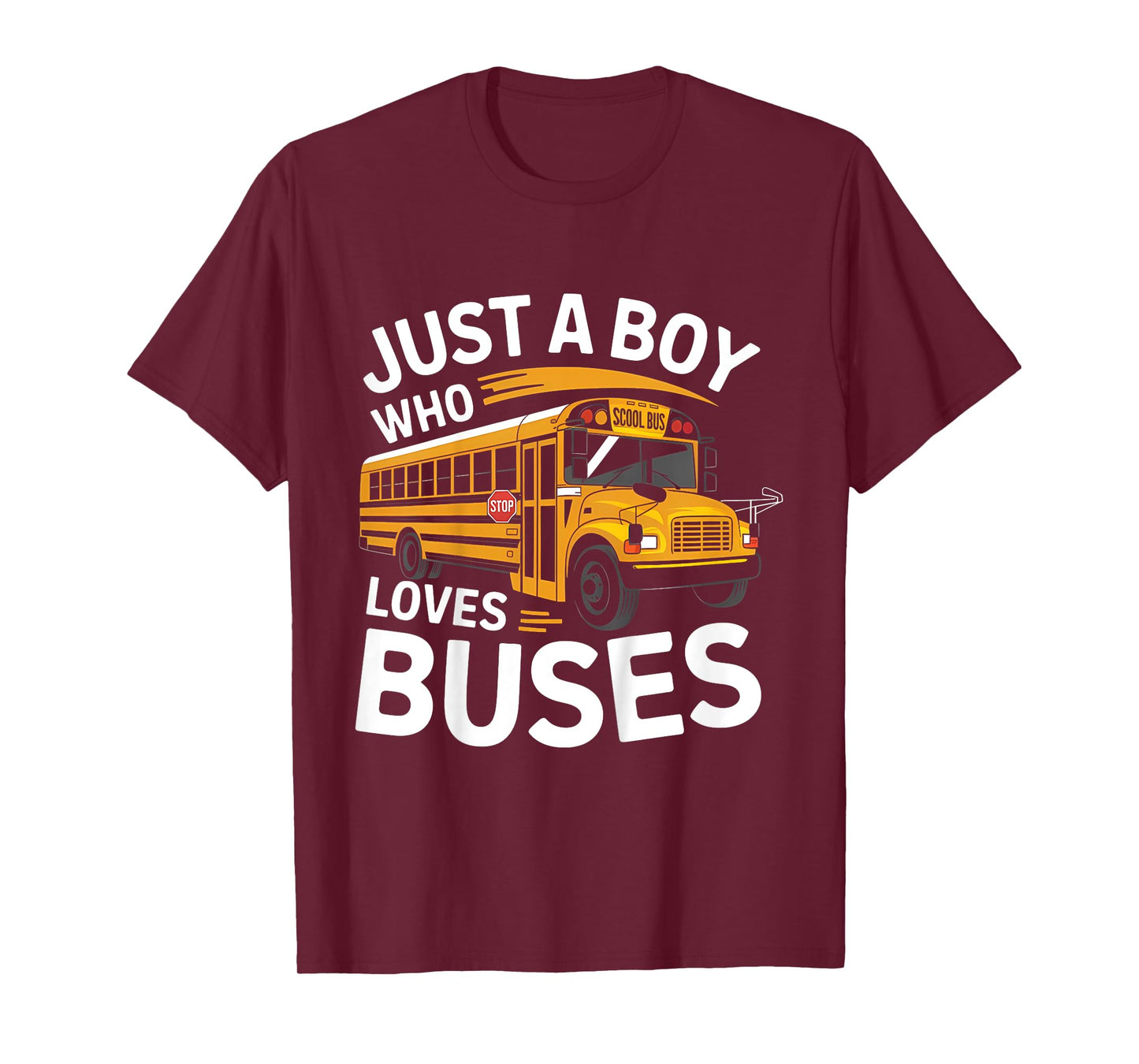 Kids School Bus Costume Just a Boy who loves Buses T-Shirt