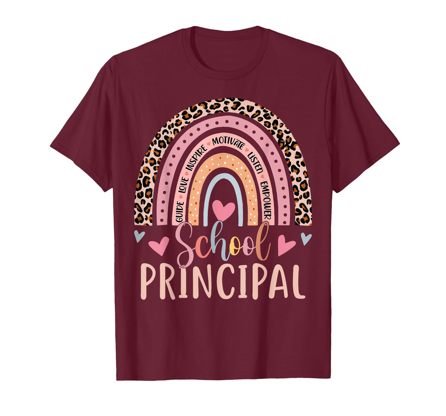 School Principal Rainbow Leopard Funny School Principal T-Shirt