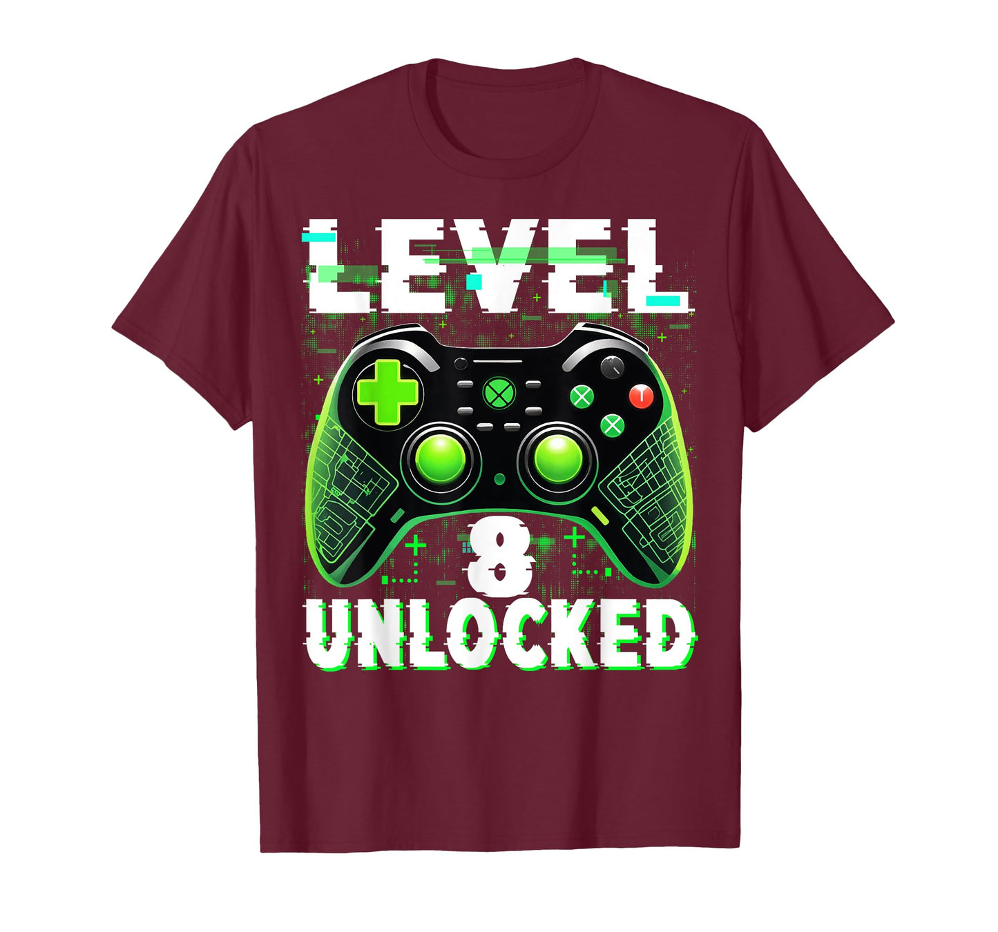 Level 8 Unlocked Shirt Funny Video Gamer Geek 8th Birthday T-Shirt