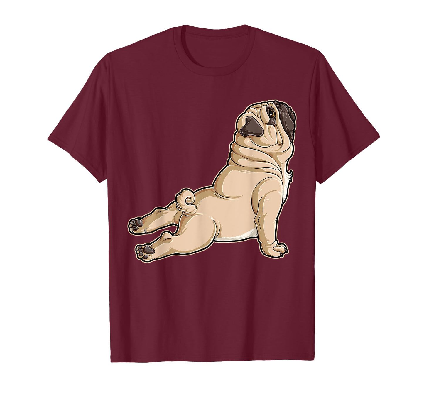 Pug Yoga Fitness Workout Gym Dog Lovers Puppy Athletic Pose Men Women Girls Kids T-Shirt