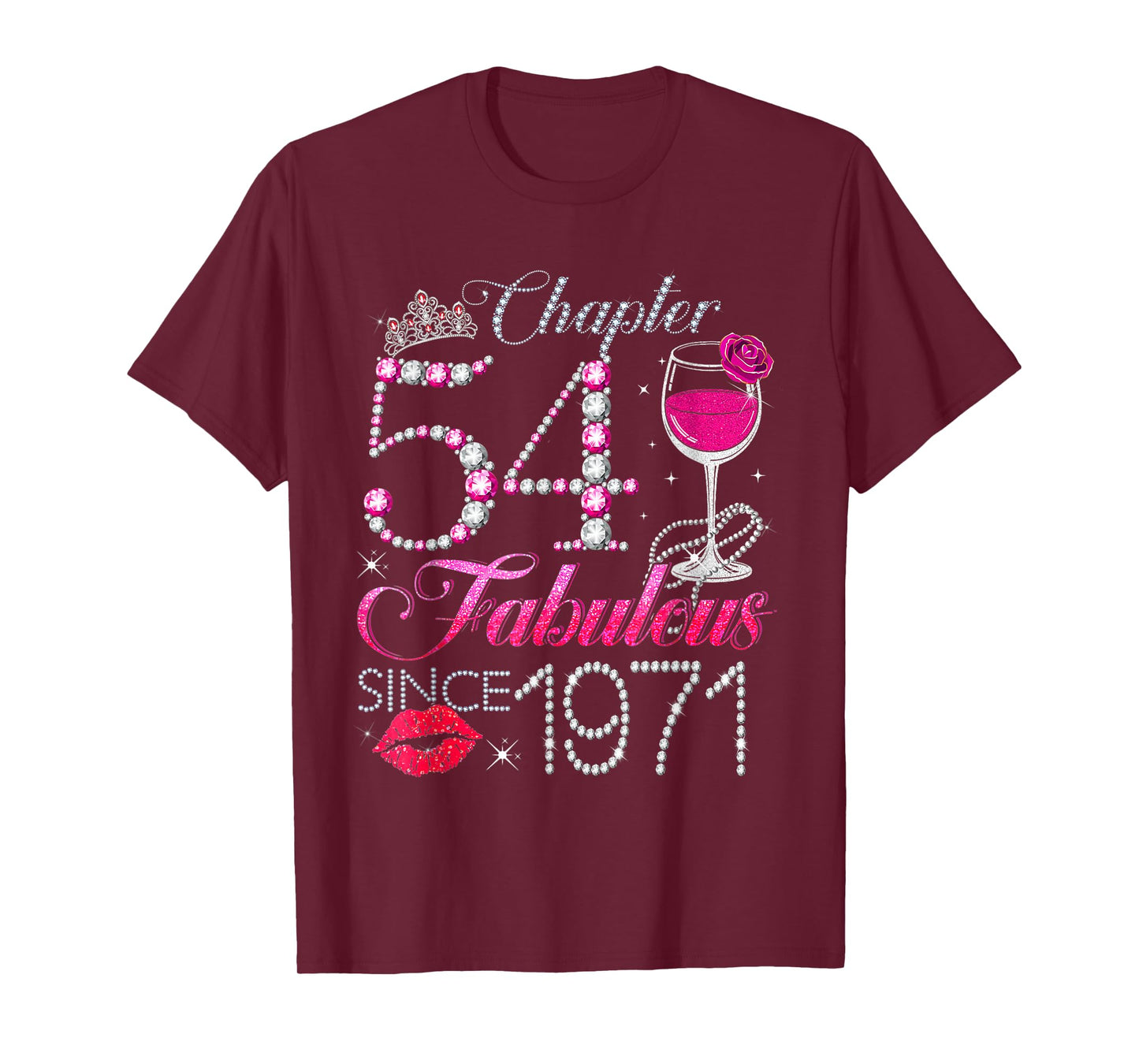 Chapter 54 Fabulous Since 1971 54th Birthday Queen Diamond T-Shirt