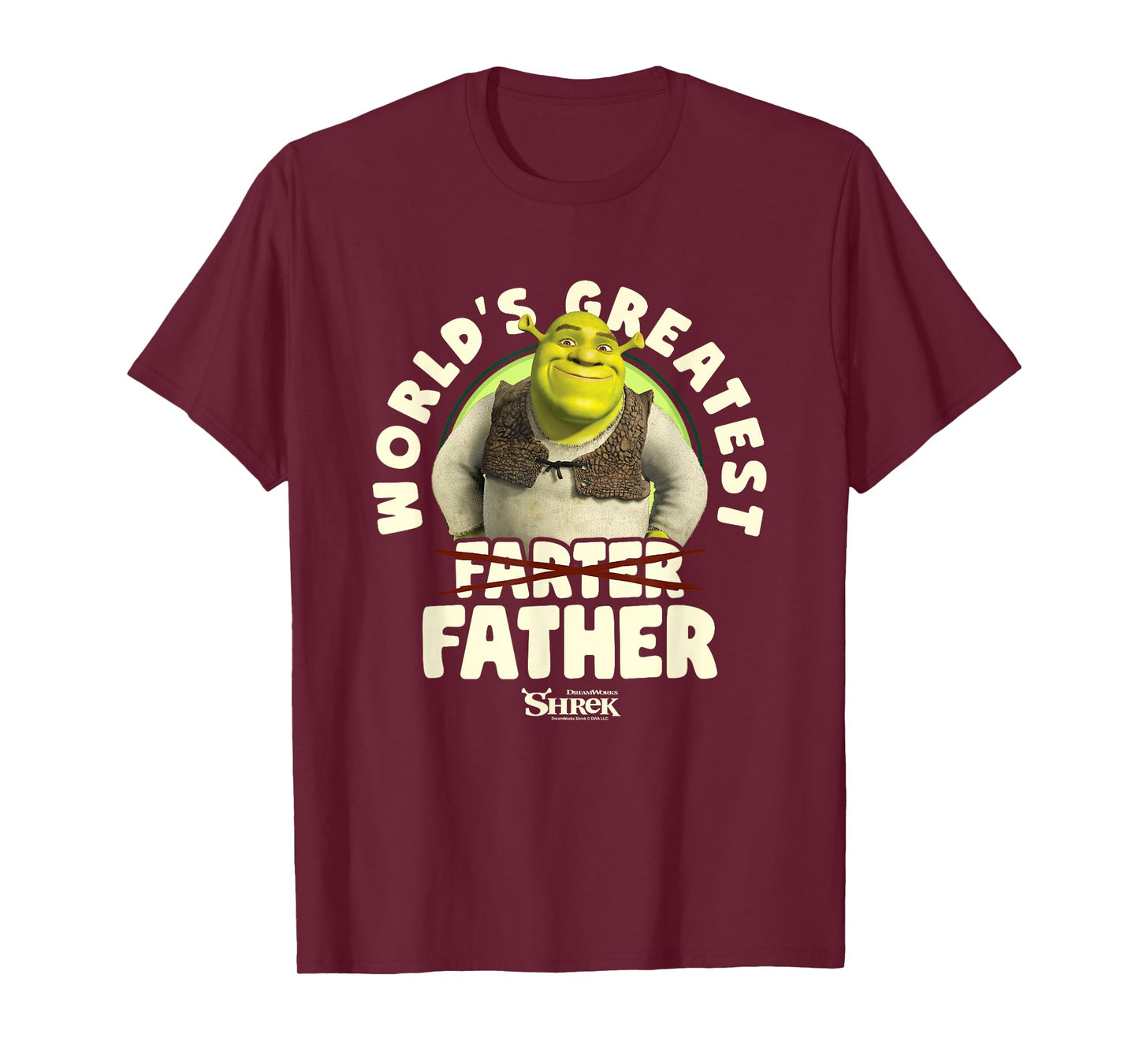Shrek Father's Day World's Greatest Farter Crossed Text T-Shirt