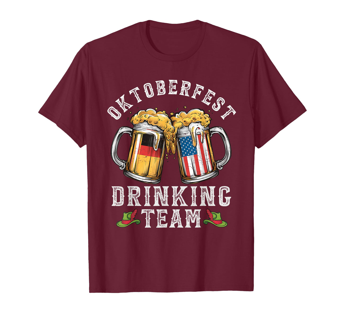 Oktoberfest Squad Drinking Team Beer German American Flag T-Shirt
