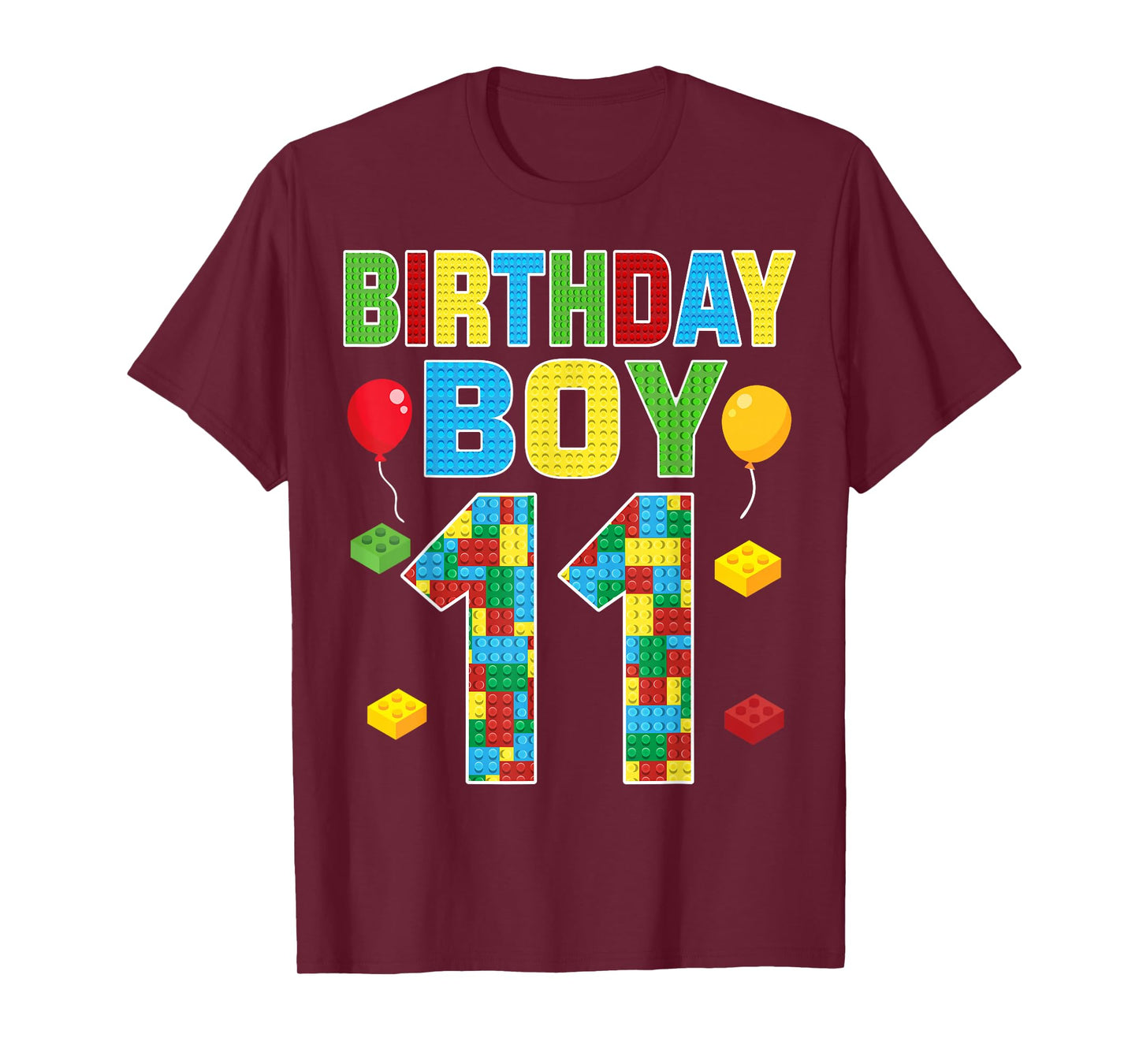 Building Blocks Toy Lover 11th Birthday Boy 11 Years Old T-Shirt