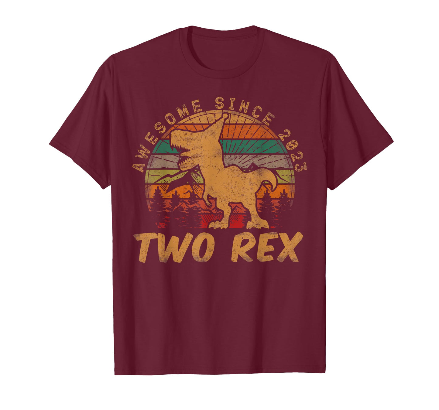 Two Rex 2nd Birthday Gift Second Dinosaur 2 Year Old T-Shirt