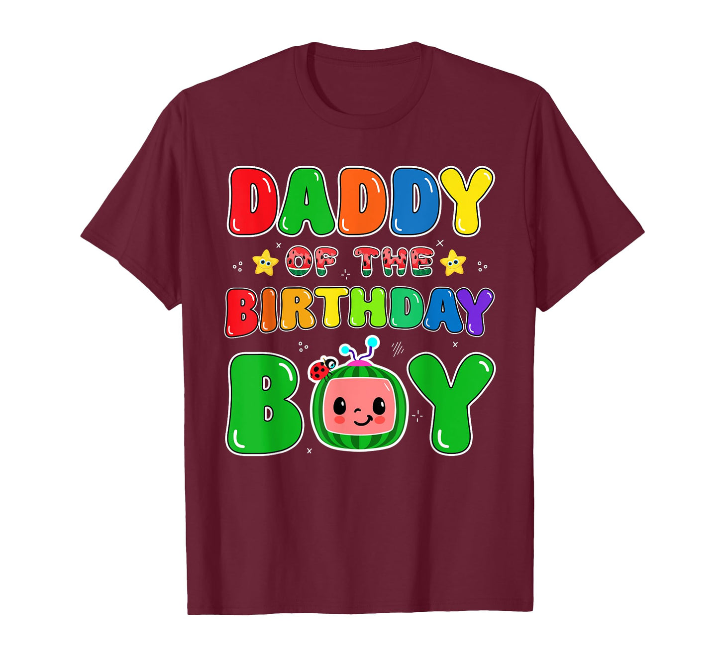 Dad and Mom Daddy of The Birthday Boy Tee Melon Family Party T-Shirt